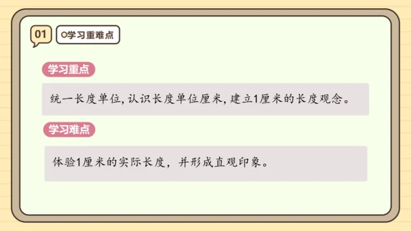 【课堂无忧】人教版二年级上册数学-1.1 厘米的认识 任务型教学（课件）(共44张PPT)