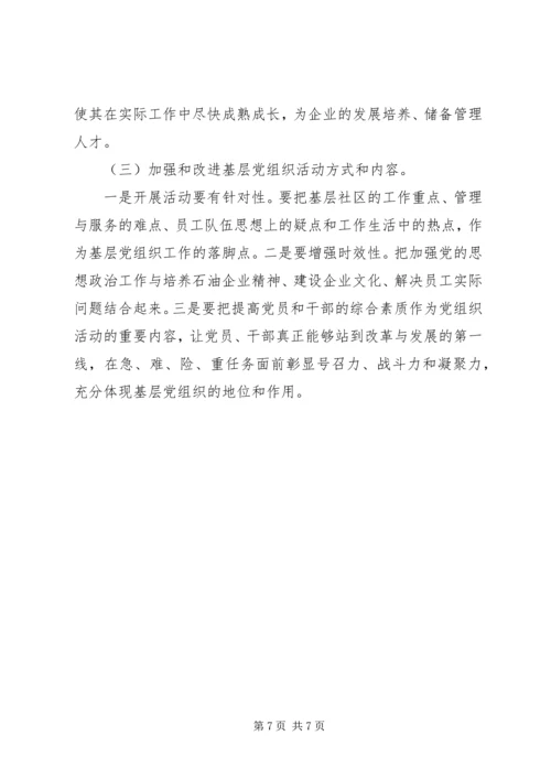 石油社区党建问题及措施.docx