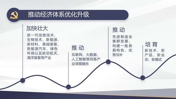 蓝色党建年终工作总结汇报PPT党课