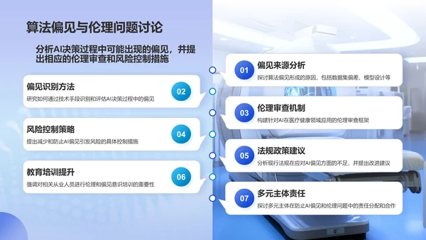 蓝色科技风AI在医疗健康领域的应用PPT模板