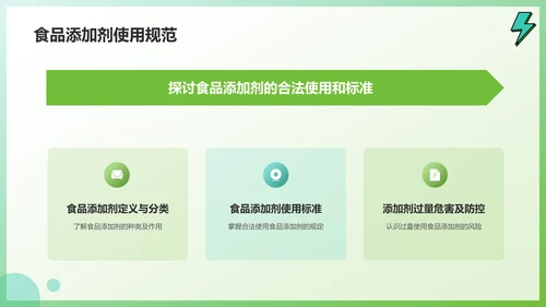 绿色插画风关注食品安全健康问题PPT模板