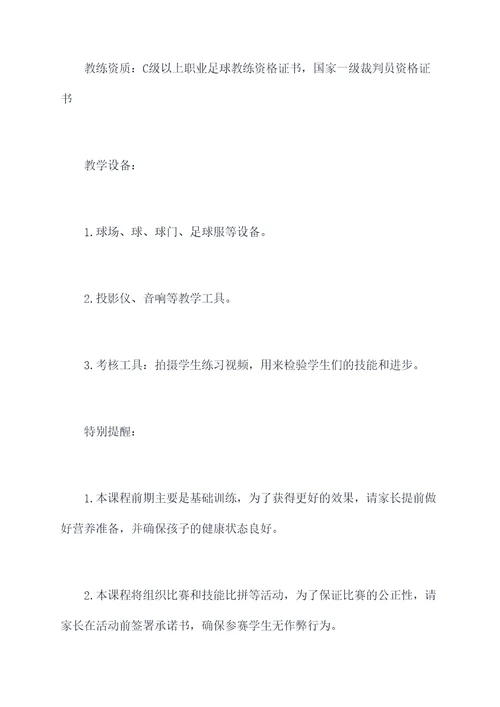 兴趣班课程方案模板