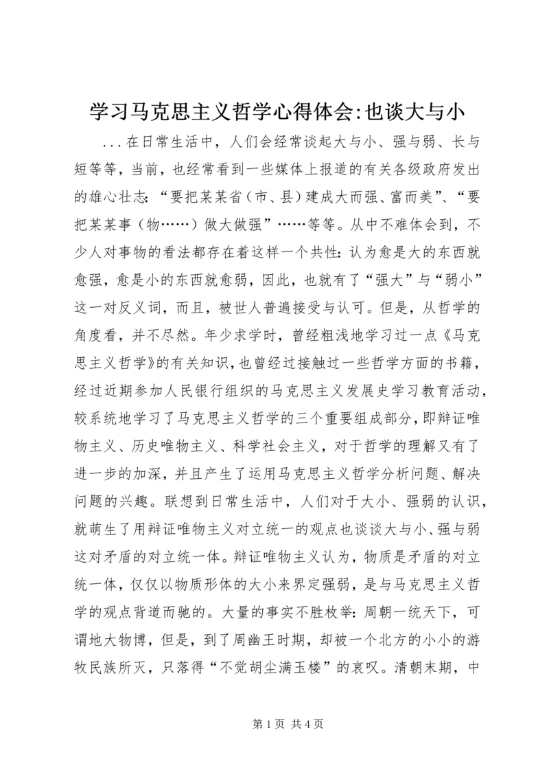 学习马克思主义哲学心得体会-也谈大与小 (5).docx