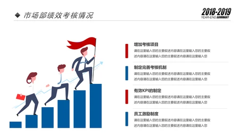 红蓝2019销售部市场部年终总结计划PPT模板
