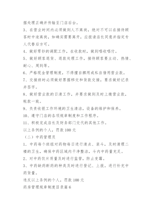 药房管理规章制度目录.docx