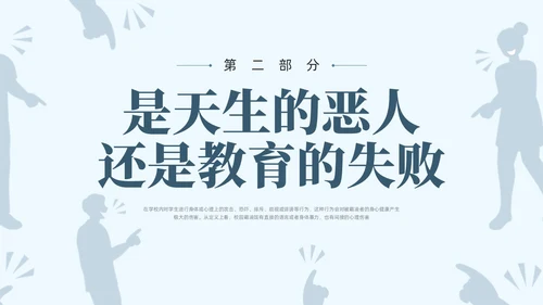 蓝色简约大学校园欺凌PPT培训课件