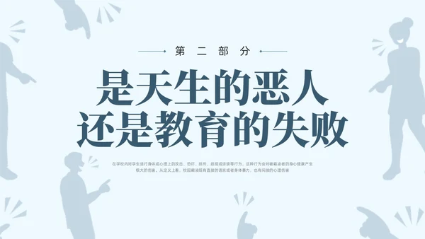 蓝色简约大学校园欺凌PPT培训课件