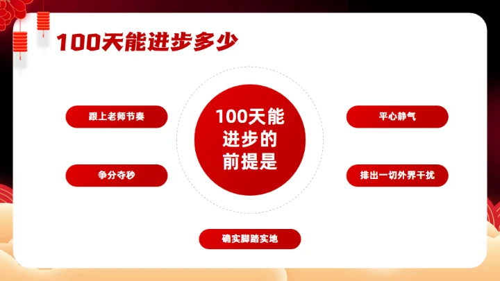 中考为梦想而战斗,红色通用PPT模板