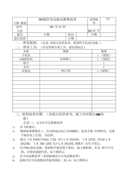 787NG78787操作反推整流罩航线技术培训资料