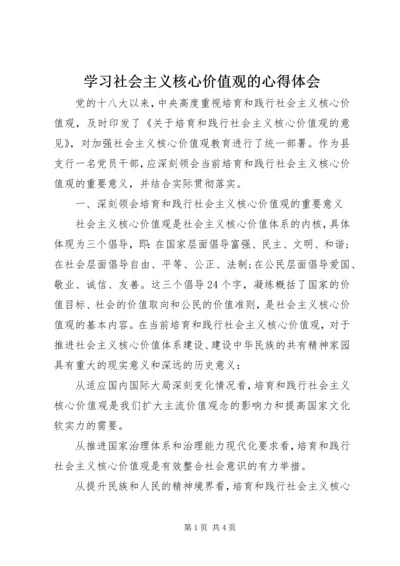 学习社会主义核心价值观的心得体会.docx