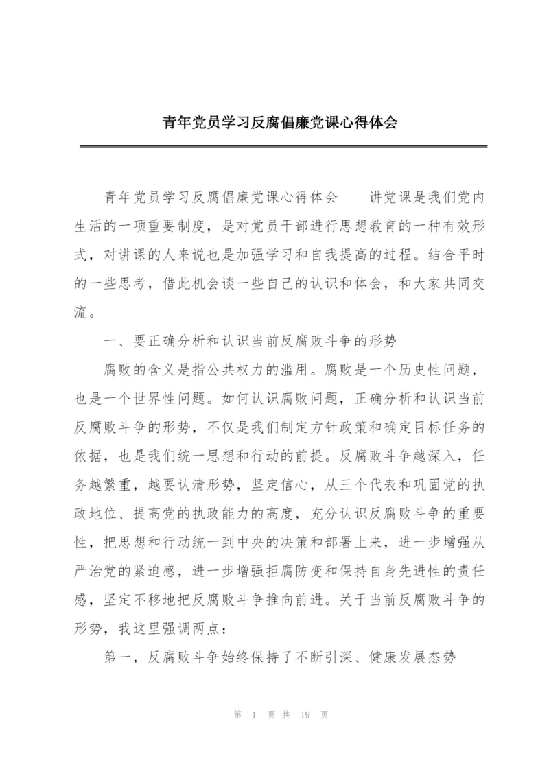 青年党员学习反腐倡廉党课心得体会.docx