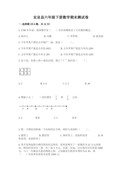 宜良县六年级下册数学期末测试卷（典优）.docx