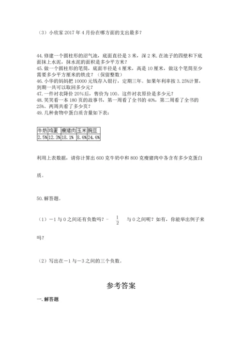 小升初数学应用题50道及答案.docx