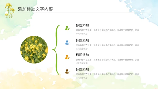 春天乡村旅游油菜花风景油菜花田PPT模板