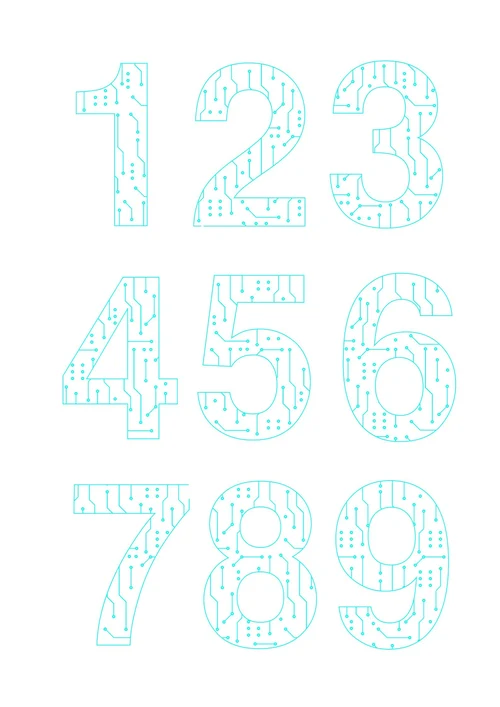 科技风1-9数字编号