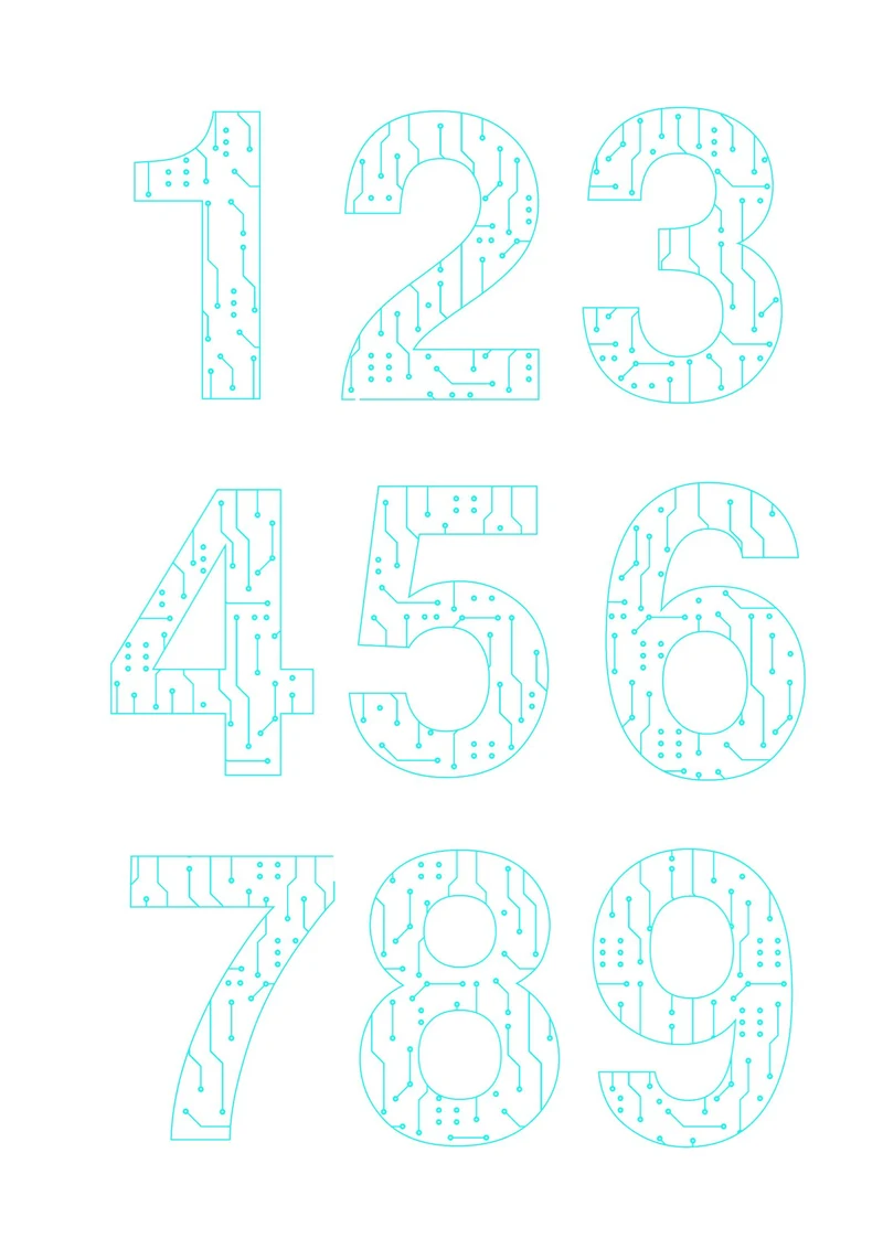 科技风1-9数字编号
