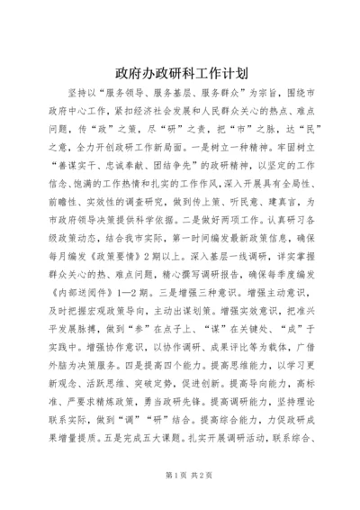 政府办政研科工作计划.docx