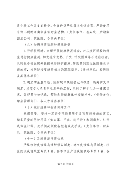 高校新型冠状病毒感染肺炎疫情防控工作应急预案.docx