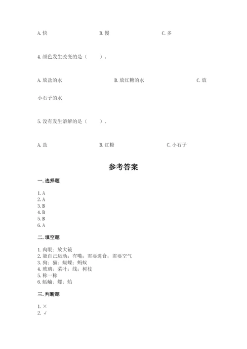 教科版一年级下册科学期末测试卷及参考答案【夺分金卷】.docx