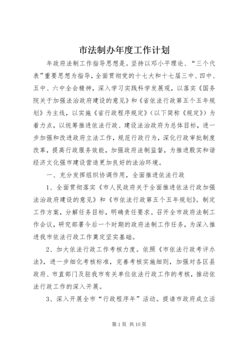 市法制办年度工作计划.docx