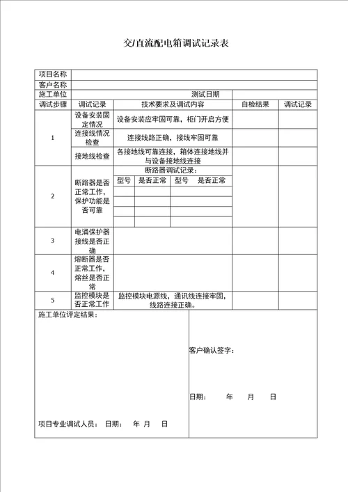 分布式光伏并网工程调试报告