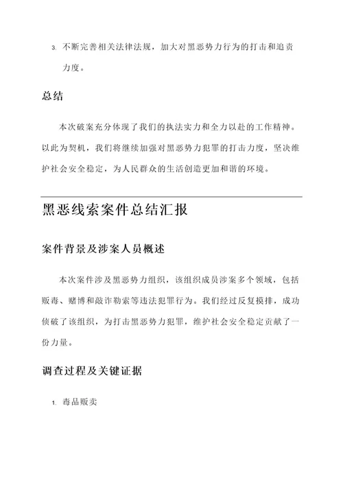 黑恶线索案件总结汇报