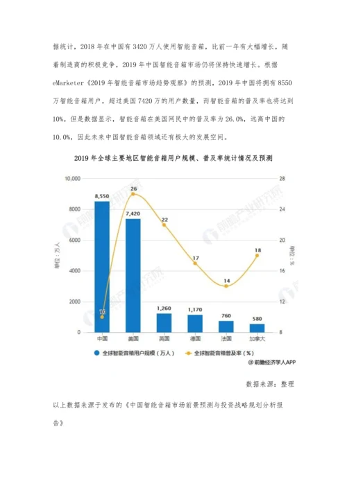 全球智能音箱市场现状及发展前景分析-出货量增速减半-中国市场增长空间大.docx