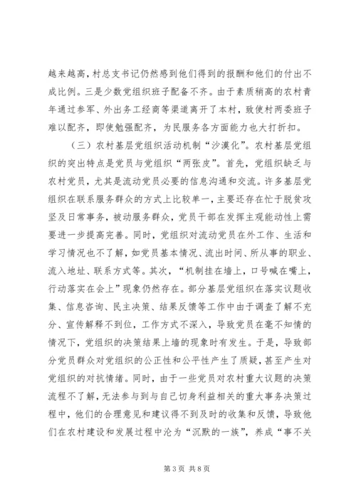 对加强农村基层党组织建设工作的调查与思考.docx