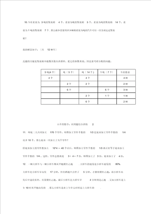 小升初数学经典题型汇总