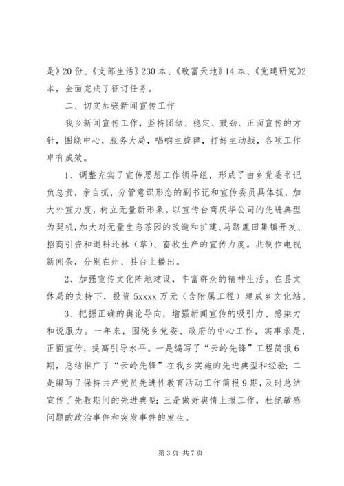 乡镇某年宣传思想工作总结及某年工作计划.docx