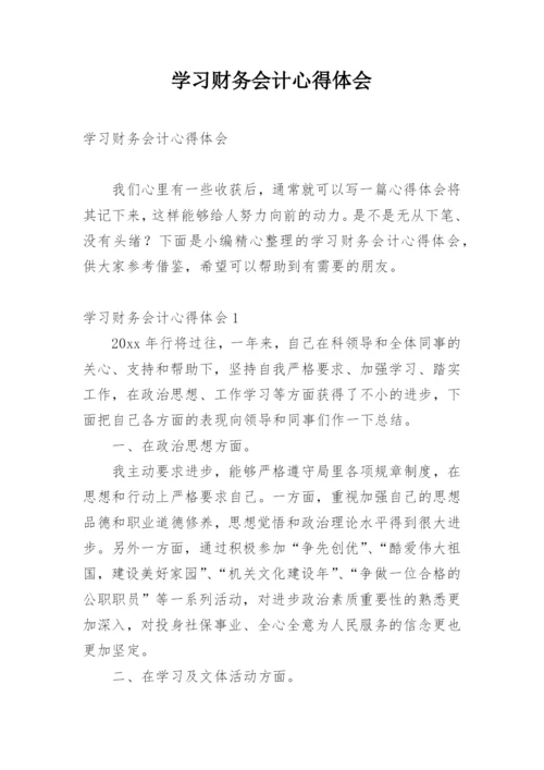 学习财务会计心得体会.docx