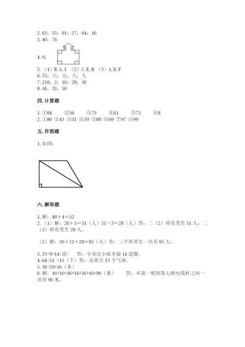 人教版二年级上册数学期中测试卷【预热题】.docx