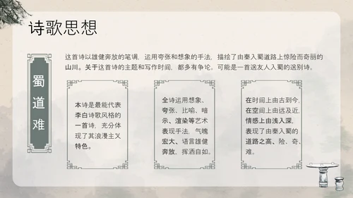 浅色古风中国古代诗人名人介绍人物青莲居士李白PPT模板宣传人物介绍