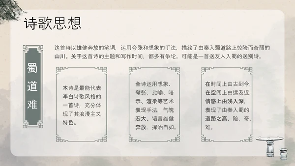 浅色古风中国古代诗人名人介绍人物青莲居士李白PPT模板宣传人物介绍