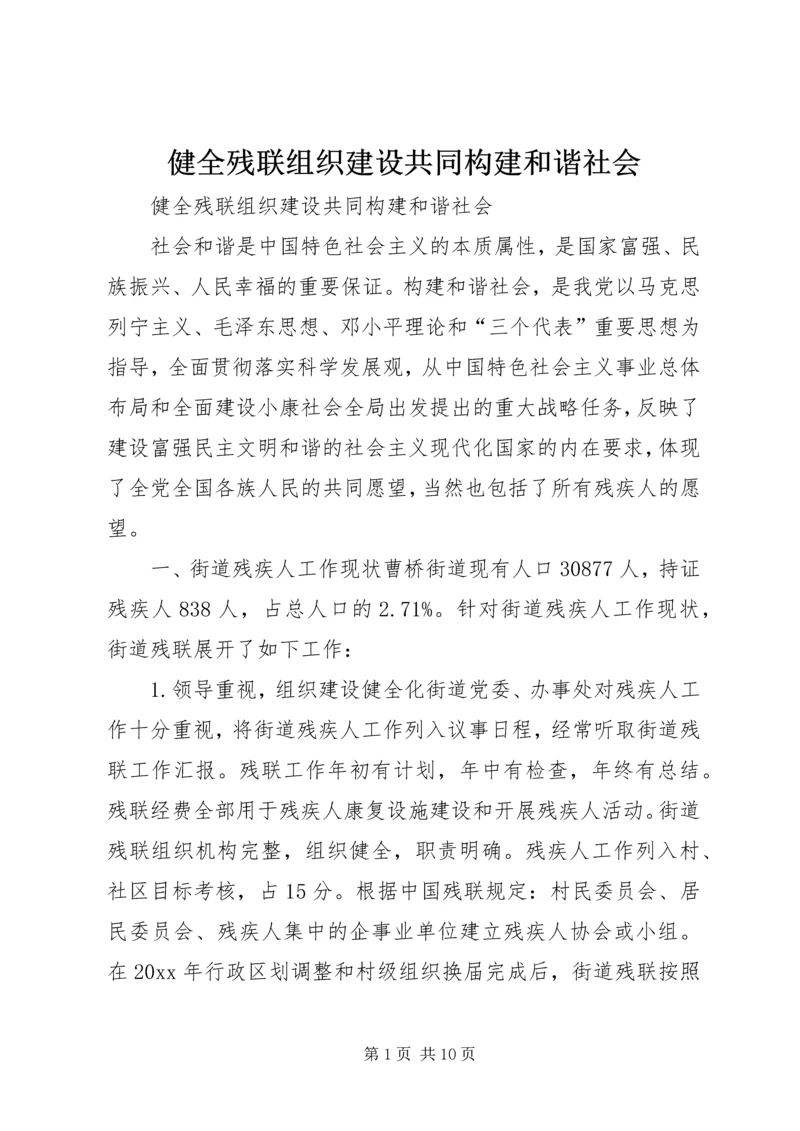 健全残联组织建设共同构建和谐社会.docx