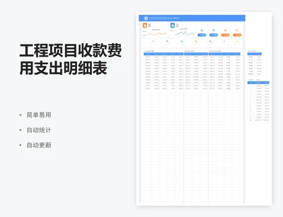 工程项目收款费用支出明细表