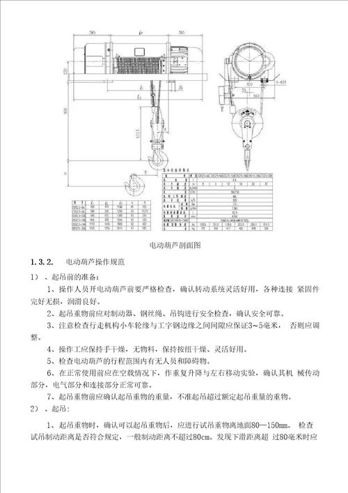 电动葫芦吊装施工方案