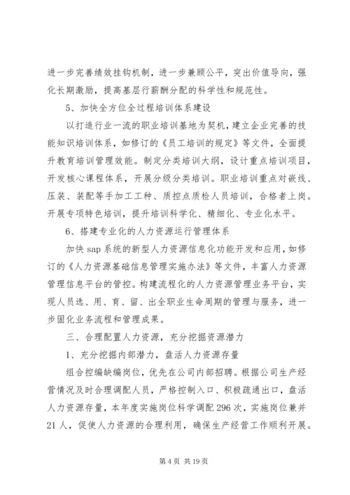 篇一：人力资源部XX年度工作总结及XX年工作计划.docx