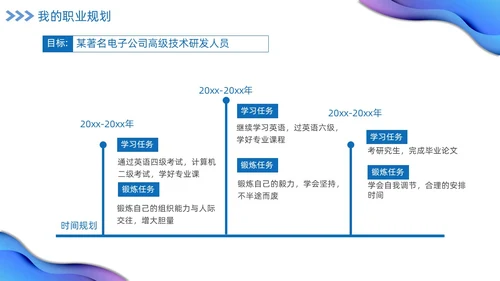 蓝色励志实拍大学生自我介绍开学个人简历