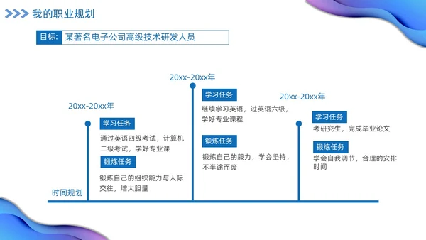 蓝色励志实拍大学生自我介绍开学个人简历