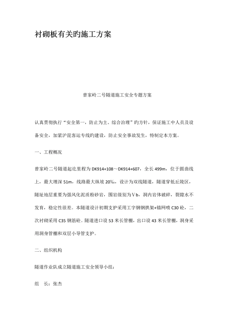 衬砌板相关的施工方案.docx