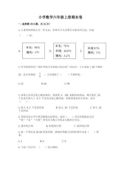 小学数学六年级上册期末卷含完整答案【历年真题】.docx