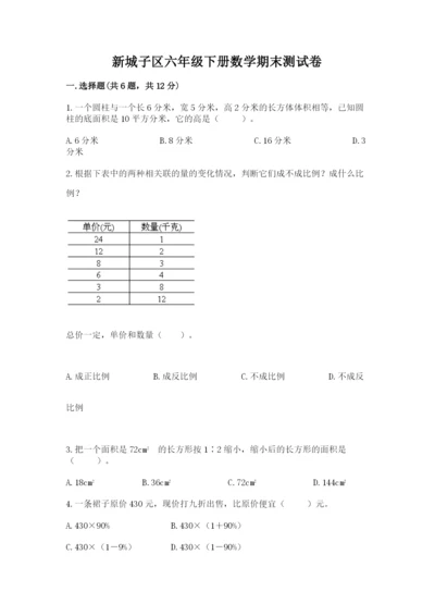 新城子区六年级下册数学期末测试卷必考题.docx