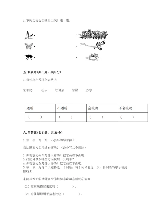 教科版一年级下册科学期末测试卷附参考答案【夺分金卷】.docx