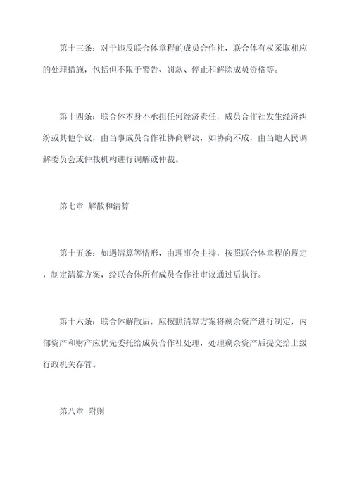 农业合作社联合体章程