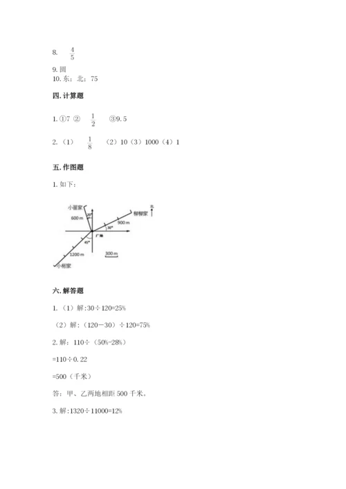 2022六年级上册数学期末测试卷完美版.docx