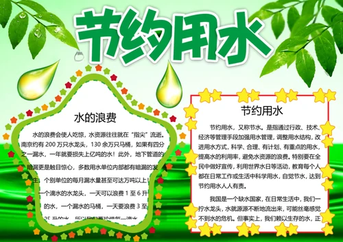 节约用水word小报