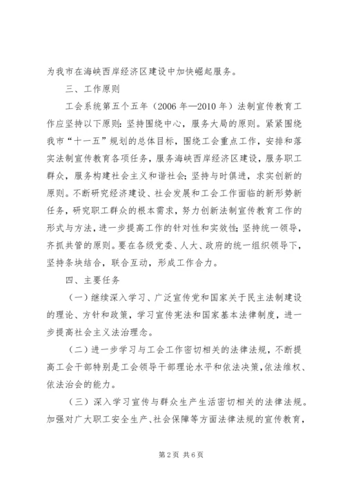 市总工会五五普法规划.docx