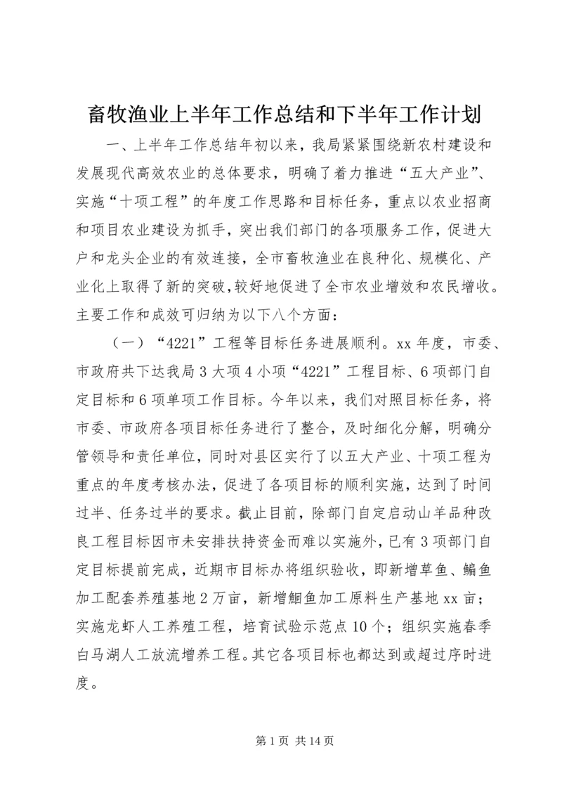 畜牧渔业上半年工作总结和下半年工作计划.docx