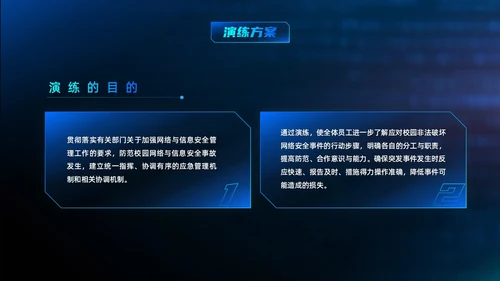 蓝色科技渐变网络安全应急预案开展应急演练网络安全PPT模板